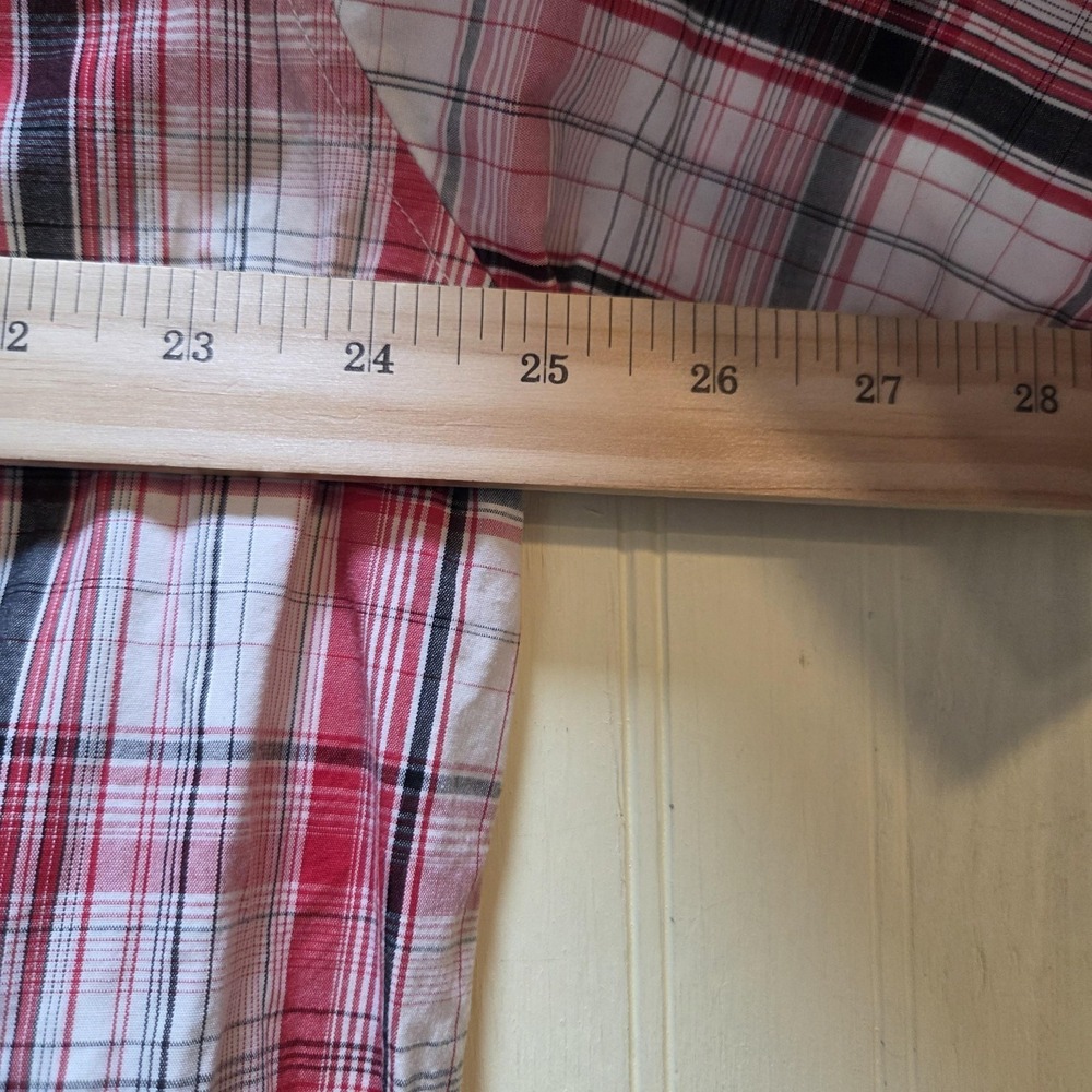 Southpole Shirt Mens Large Red Plaid Short Sleeve Button Up Woven Cotton Casual - Picture 6 of 7